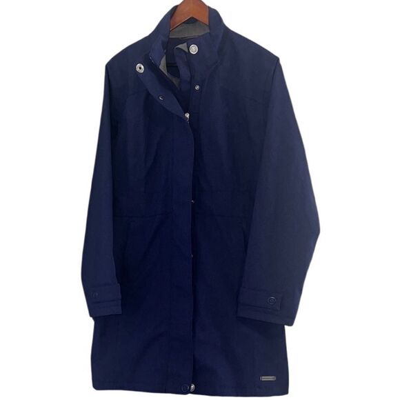 Merrell Opti-shell Navy Blue Front Pockets Snap Zip Closure Coat Size Large - Picture 10 of 14